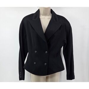 Mexx International Woman Black Double Breasted‎ Blazer 38 Small Y2K Minimalist